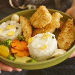 1811 Childrens sushi bowls with panko and macadamia chicken strips (2)