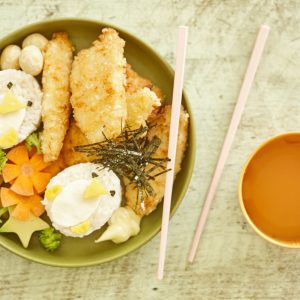 1811 Childrens sushi bowls with panko and macadamia chicken strips (6)