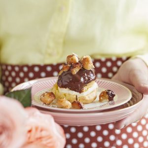2002 Profiteroles with salted macadamia and chocolate topping (7)