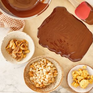 2011 Macadamia, fig and honeycomb chocolate bark (Step 2)