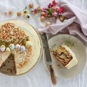 Macadamia swirl Easter cake