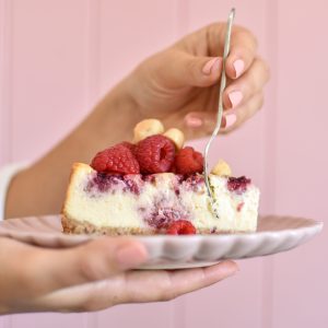 Macadamia and raspberry baked cheesecake-9