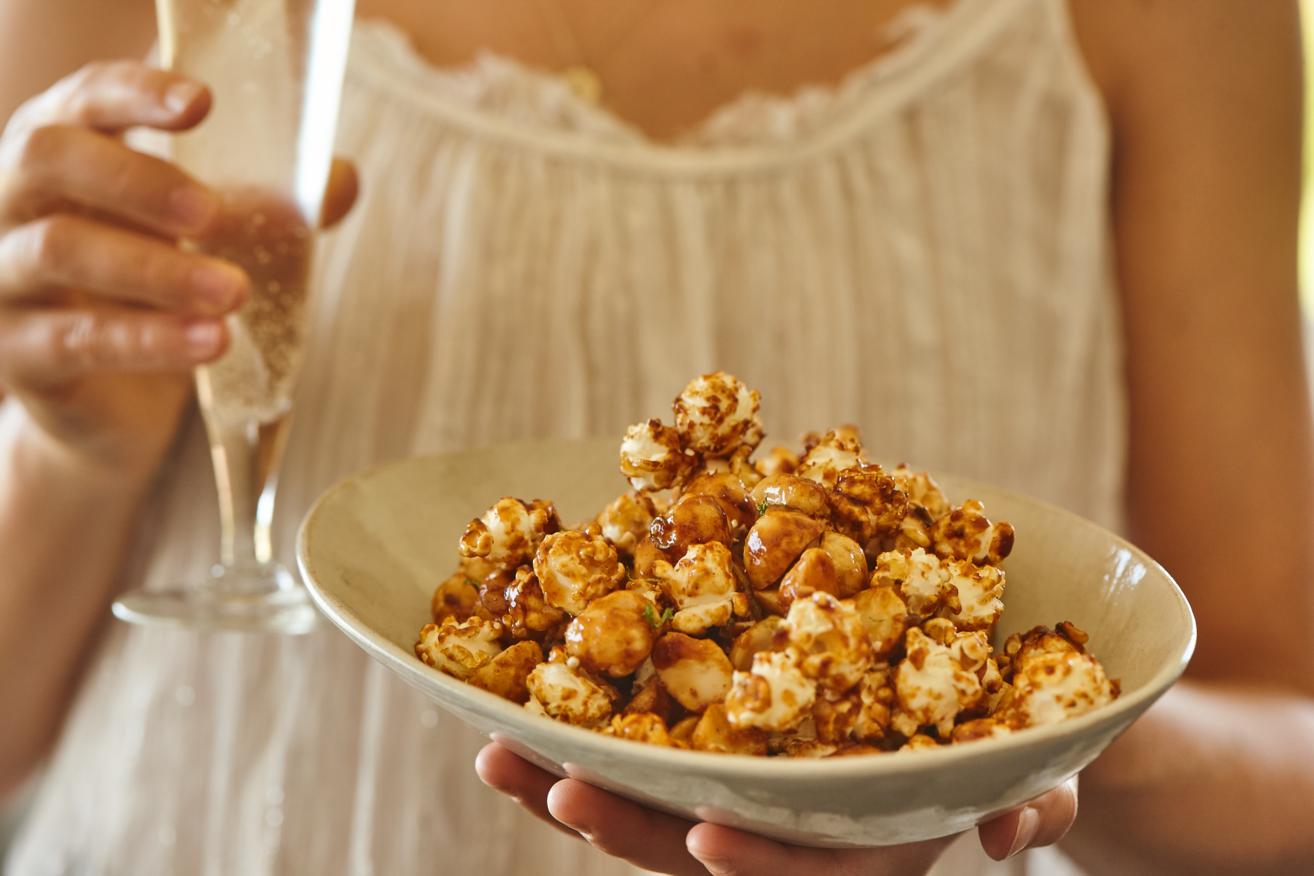 Chilli, lime and maple macadamia and popcorn party mix - Australian Macadamias