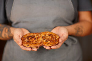 Macadamia, miso and chocolate palmiers recipe