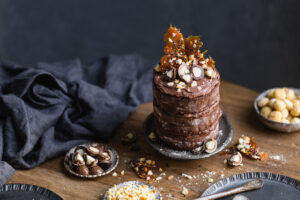Chocolate Macadamia & Black Sesame Cake