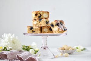 Macadamia and sour cherry blondies recipe