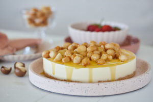 Easy honey caramel macadamia cheesecake recipe