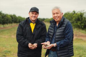 Macadamia growers Lorin Young & Johan Oosthuizen