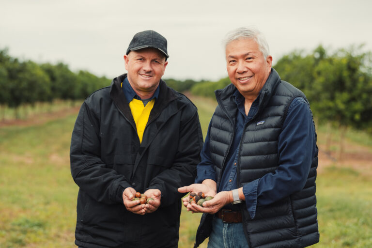 Macadamia growers Lorin Young & Johan Oosthuizen