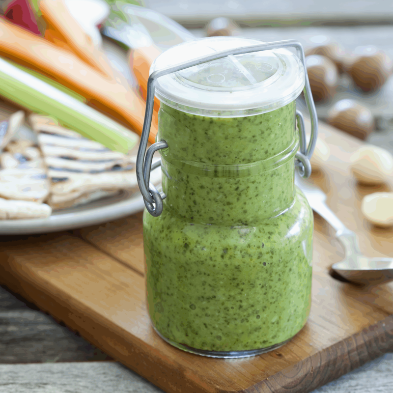 Macadamia & basil pesto dip
