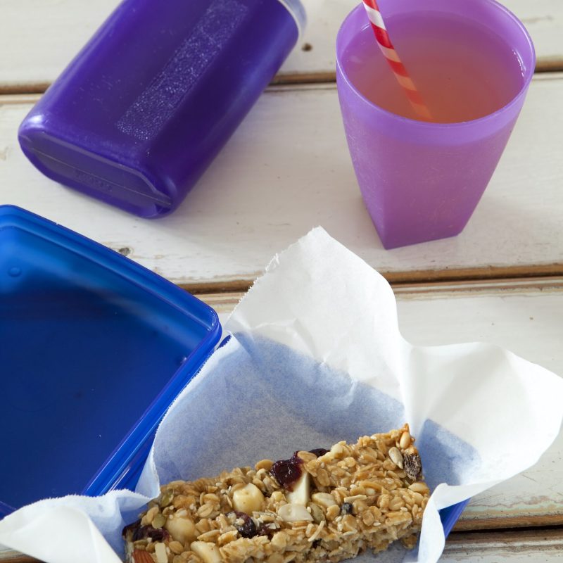 Macadamia, cranberry and coconut slice