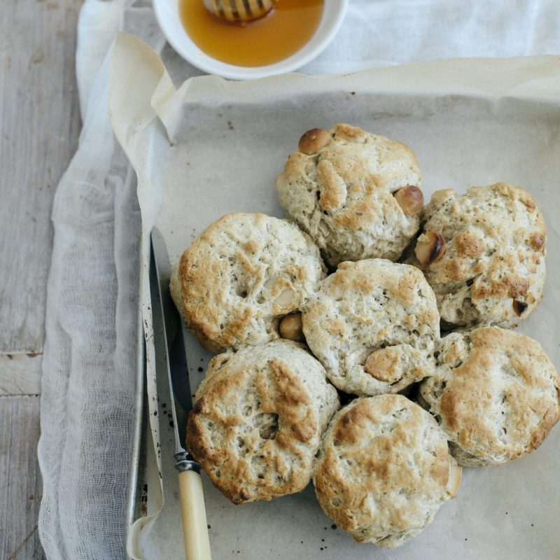 Lemon myrtle and macadamia scones