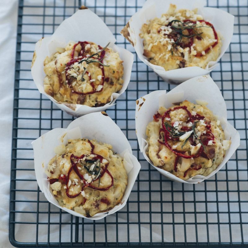 Savoury macadamia muffins