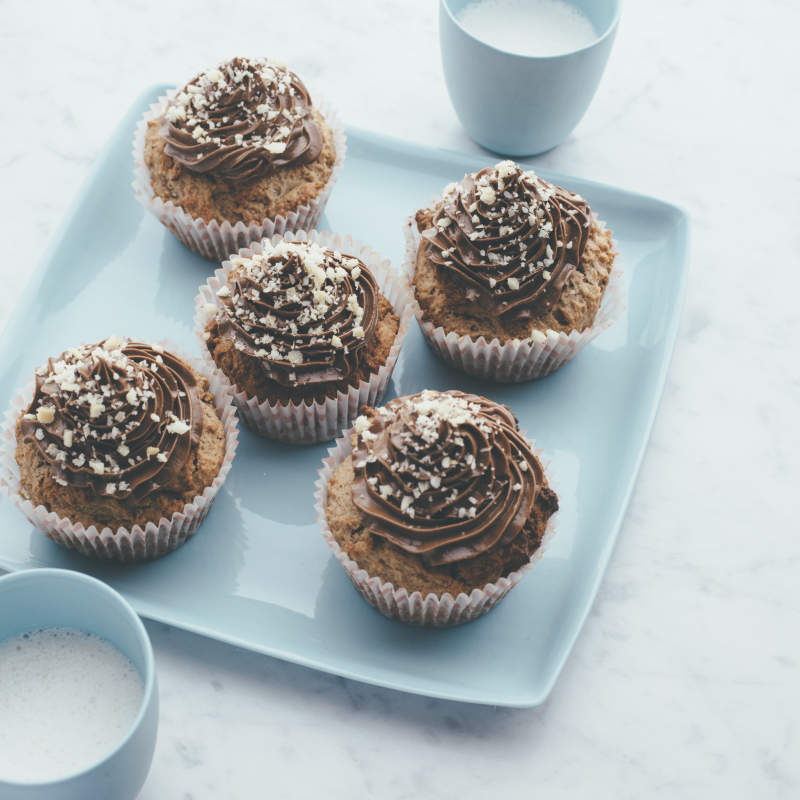 1409 Chocolate macadamia coconut cupcakes with choc mac frosting