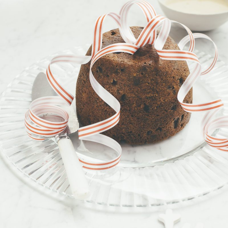 Christmas pudding with macadamia nuts