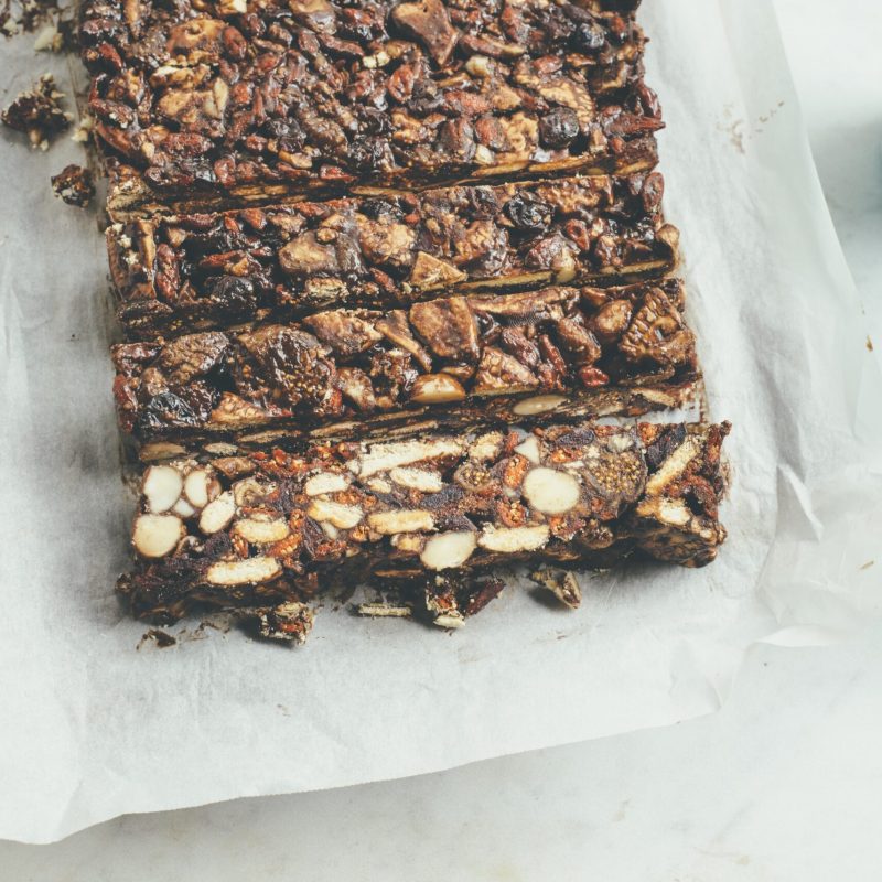 No bake choc fruit and macadamia slice