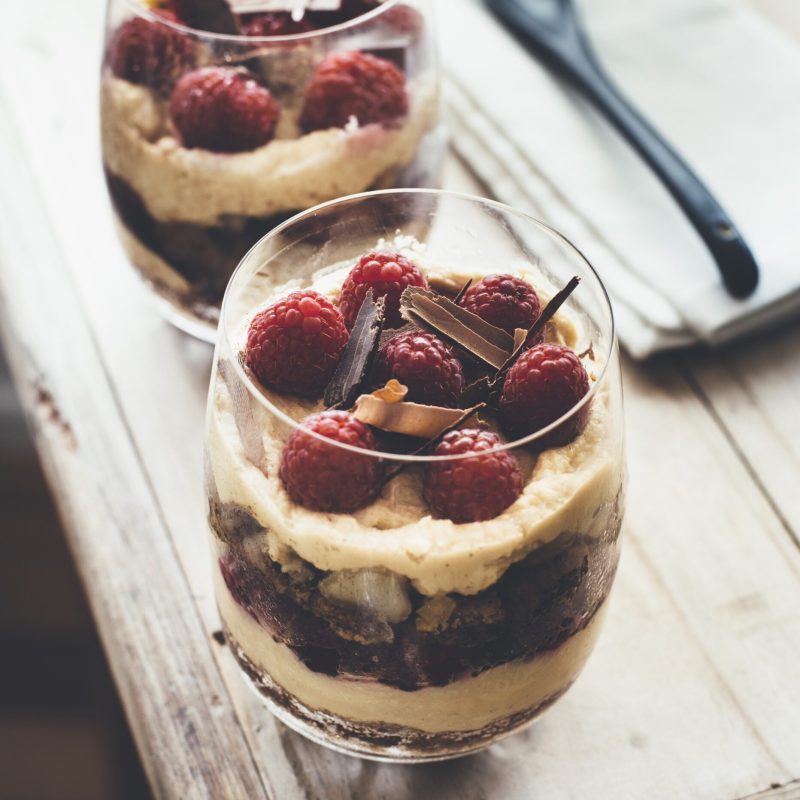 Macadamia and raspberry tiramisu