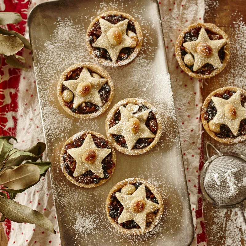 Macadamia and fruit mince Christmas tarts