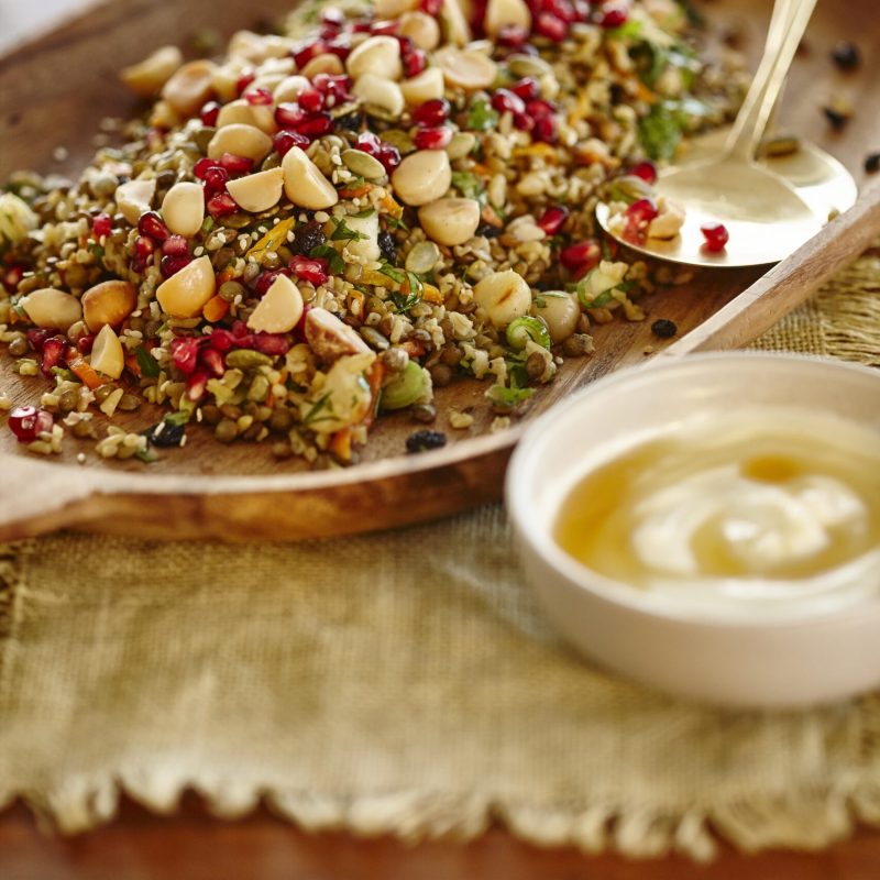 Macadamia freekeh christmas salad
