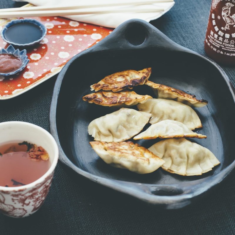 Macadamia and pork dumplings