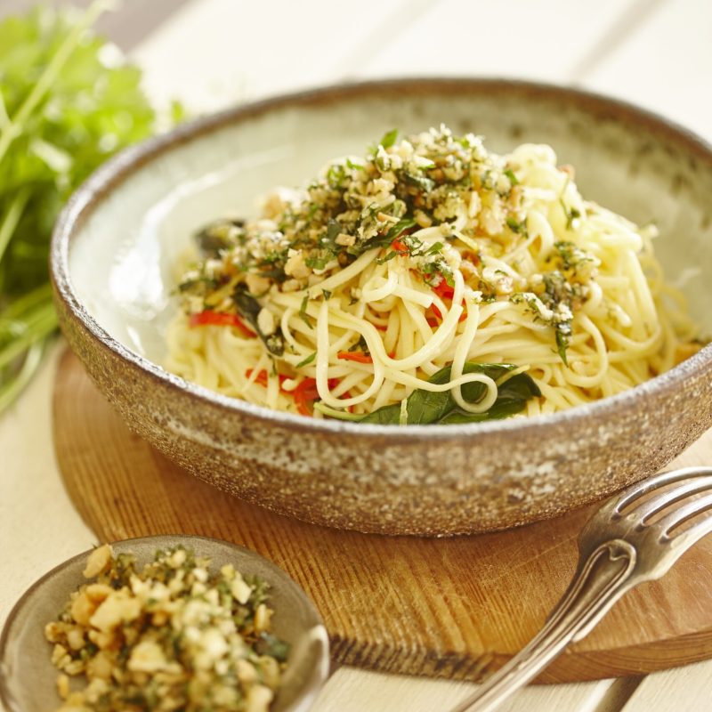 macadamia and parmesan crumb