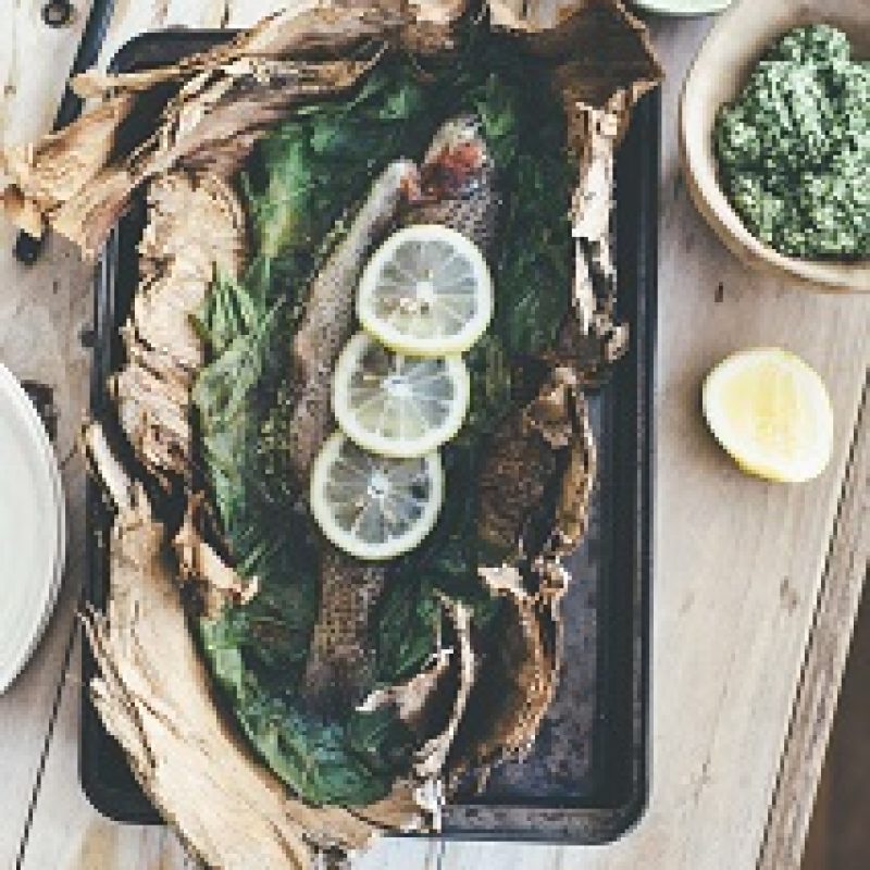 1509_Paperbark_wrapped_rainbow_trout_stuffed_with_warrigal_green_macadamia_pesto