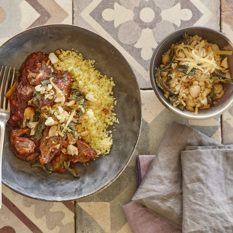 Lamb tagine with macadamia gremolata