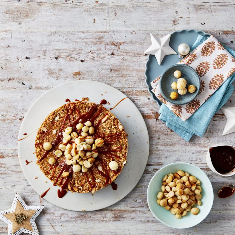 2309-Six-ingredient-caramel-and-macadamia-ice-cream-cake-festive-1-scaled