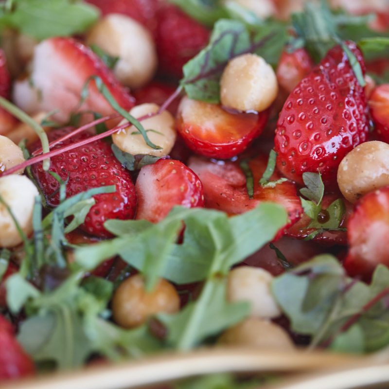 Macadamia and strawberry salad for Christmas