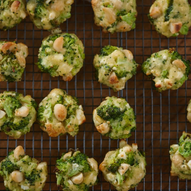 Bake these macadamia and broccoli bites