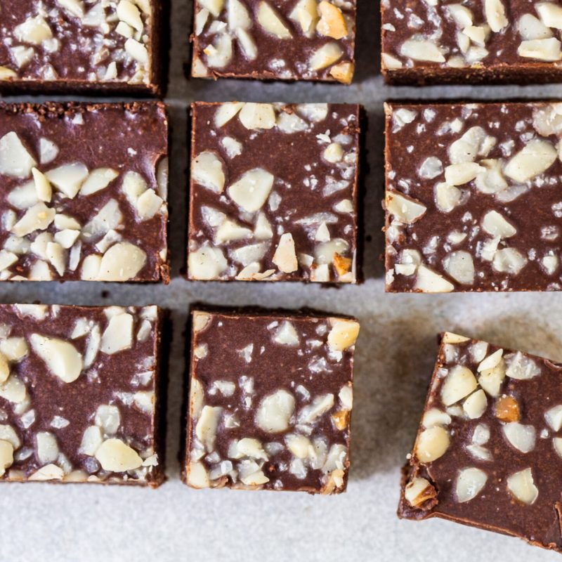No bake gluten free macadamia brownies