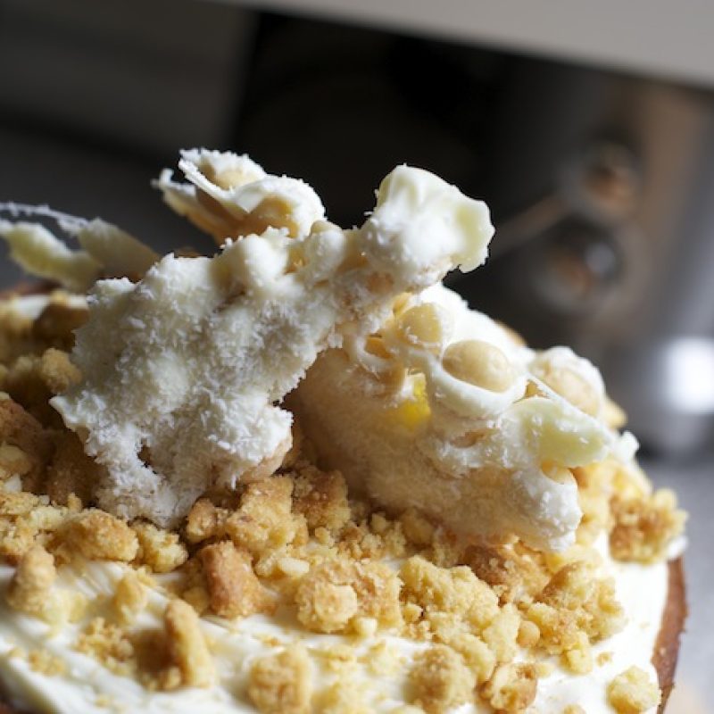 Macadamia and coconut cake with vanilla buttercream