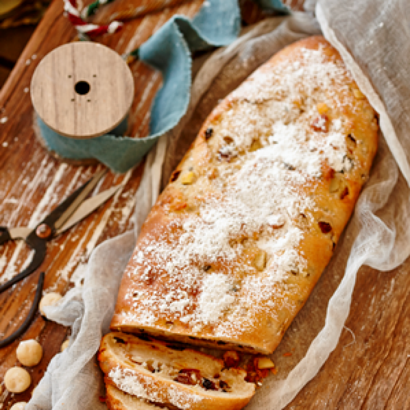 Stollen with macadamia marzipan