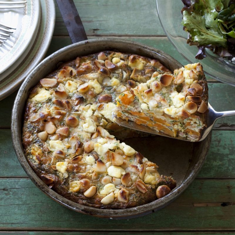 Sweet potato, feta, pancetta & macadamia fritatta (2)