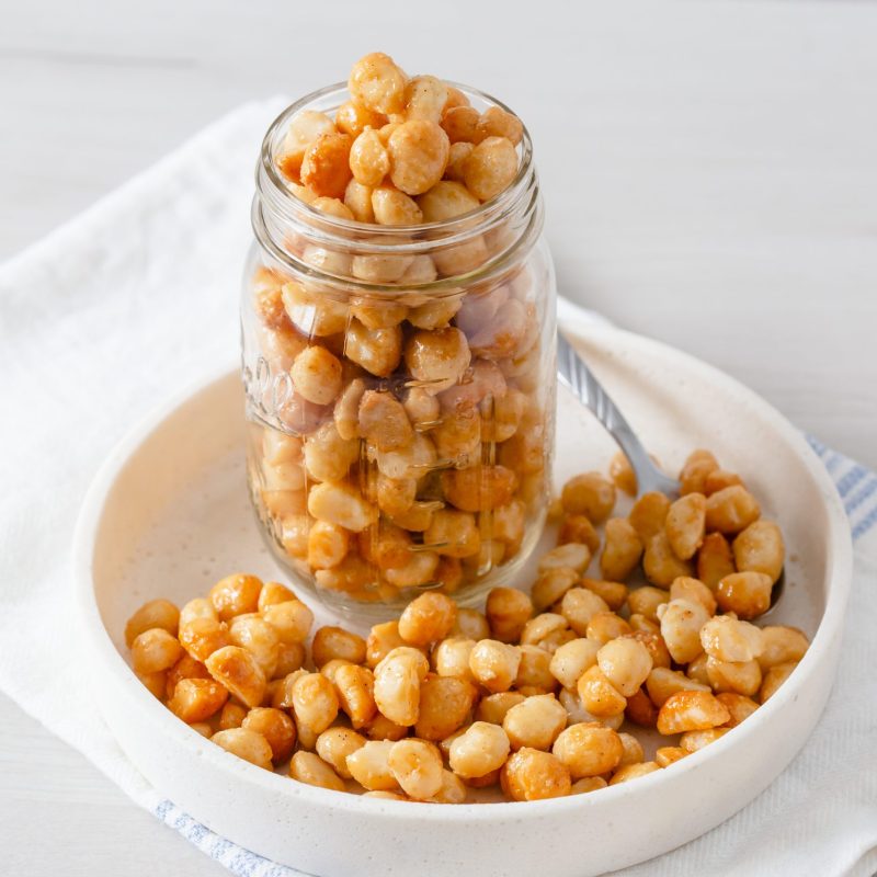 Air fryer honey roasted macadamias