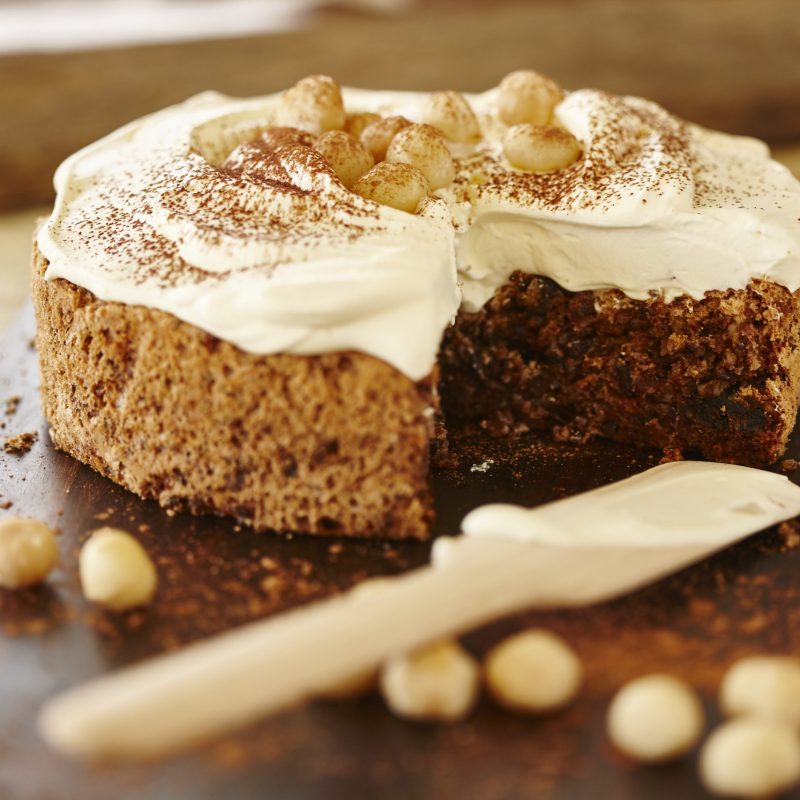 Macadamia, Date and Chocolate Torte